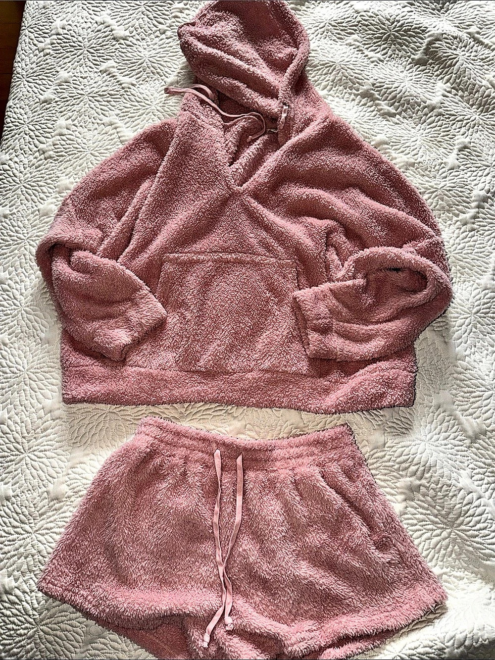 La Miel Pink Fleece Lounge Set Size Small